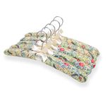 NEOVIVA Padded Hangers for Women Clothing, Floral Padded Clothes Hangers for Women, No Shoulder Bump Hangers for Adult, Padded Clothes Hangers for Women Sweaters, Dresses, Suits (Pack of 5)
