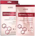 AZURE Retinol & Vitamin C Anti Aging Under Eye Pads - Hydrating & Refreshing Eye Mask Patches - Reduces Fine Lines, Wrinkles, Dark Circles & Puffiness - Skin Care Made in Korea - 5 Pairs