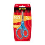 Scotch 1442B-C Kids Scissors, 1 Pair, Blunt, Stainless Steel, Soft Grip, Blue, 5"