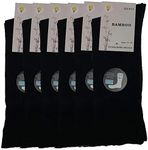 Boutique Retailer Bamboo Diabetes Circulation Eco Sox Premium Loose Top Socks, Black, Size 11-14 (Pack of 6)