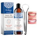 GMHLLES Oil Pulling,Pulling Oil for Teeth,Oil Pulling Coconut Oil,Coconut Oil for Teeth Pulling,Help with Fresh Breath, Teeth Whitening and Healthier Teeth & Gums,Alcohol-Free(Blue 100ml)