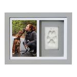 Paw Prints Keepsake Photo Frame by Better World Pets - Holds 4 x 6 inch Picture - Memorial Clay Imprint Kit - for Dogs and Cats - Perfect for Pet Lovers - Wall Mount