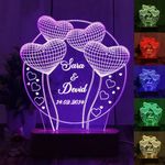 Artistic Gifts 3D Illusion Personalized LED Table Lamp for Couples| Neon Light Customized Name Night Lamp for Wedding Anniversary Marriage Couple Gifts for Parents, Wife, Husband. multi Design 6