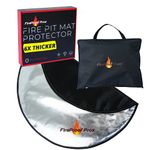 FireProof Pros 36" Fire Pit Mat for Deck, Patio, Grass and Concrete. Heat Resistant Fireproof Mat/Ember Mat. Triple Layer Fire Pit Pad, Thick Firepit Protector, BBQ Mat for Large Fire Pit.