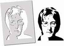 John Lennon Stencil | Size A4 - 21x30cm / 8x12" | Painting Stencil for Walls, Furniture, Fabrics | Home Decor Art Stencil | Reusable Plastic