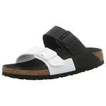 Birkenstock Arizona Two Strap Sandals Black White Split - 5 UK