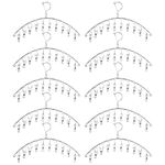 Suwimut 10 Pack Laundry Drying Rack Clothes Hanger with 10 Clips, Stainless Steel Clothes Drying Rack Sock Hangers Windproof Clip and Drip Hanger for Drying Socks, Bras, Towel, Underwear, Diapers
