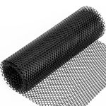 Plastic Wire Mesh Fencing Reusable Gardening Net Fence Sheet Chicken Wire Mesh Roll Poultry Breeding Netting Garden Balcony Protection Net Black with 25 Pcs Fixed Straps（0.3 x 3M)