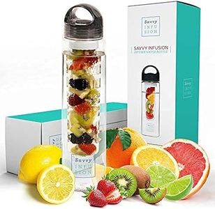 Savvy Infusion Water Bottles - 24 or 32 Ounce Fruit Infuser Bottle - Featuring Unique Leak Proof Silicone Sealed Cap with Handle - Great Gifts for Women
