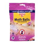 Zero In New Generation Moth Balls - 10-Pack. Place in Wardrobes, Cupboards and Drawers to Kill Clothes Moths, Eggs, and Larvae. Fragranced