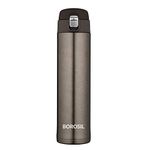 Borosil Hydra Nova 500 ml Stainless Steel Water Bottle | Double Wall Vacuum Insulated Flask | 16 Hours Hot and 18 Hours Cold | Bottle for Office, Gym, School, College | 1 Year Warranty, Titanium