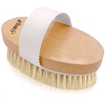 NIDY® Wet and Dry Body Brush Exfoliator Soft Bristle Brush Naturally Exfoliates Dead Skin, Smooths Cellulite, Slows Aging, Body Brush, Natural Bristle Exfoliating Body Skin Dry Brush for Lymphatic