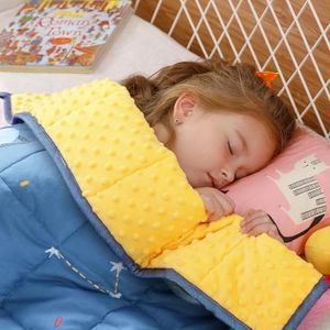 Uttermara Weighted Blanket 7 lbs, Ultra Cozy Minky Fleece and Cotton Sided with Cartoon Patterns, Reversible Heavy Blanket Great for Calming and Sleeping, 36x48 inches, Blue Star Moon