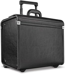 Solo New York Rolling Catalog Case with Wheels - Hard Sided Roller Bag, Wheeled Briefcase for Women & Men, Carry On Size for Travel, Litigation Bag for Lawyers - Lincoln, Black