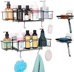 BELLE VOUS Lot de 2 Serviteurs de Douche - Etagere Adhesive Sans Percage - Étagère Murale Inox Antirouille Sans Perçage - Etagère Support de Rangement Accessoires Salle de Bain