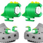 Headlights for Shoes 2 PCS, Cute Dinosaur Headlights with 3 Modes, Shoe Charms Accessories Lasting 145 Hrs, Headlights for Shoes IPX5 Waterproof Charm Night Light for Camping, Dog Walking, Hiking