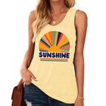 LINZEOO Womens Beach Tank Top Summer Holiday Life Tees Salty Beach Sleeve Beige