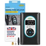 RING TYREINFLATE GO 4 Cordless Digital Tyre Inflator: Rechargeable & Powerful - Measures in PSI, BAR & kPA