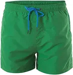 Flygo Men's 7" Lightweight Quick Dry Workout Gym Running Training Shorts with Liner (X-Small, Green)