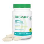 Organika Canadian-Made Marine Collagen Capsules - Salmon Collagen- Skin, Hair, and Nail Support - Premium Sourcing - 90 caps