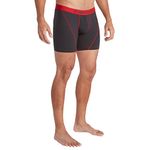 ExOfficio Men's Give-n-Go Sport Mesh 2.0 Boxer Brief 6", Black/Scarlet Sage, Medium