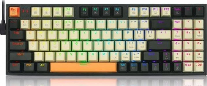 Redragon Mechanical Gaming Keyboard, Wired Mechanical Keyboard with RGB Backlit, 94 Keys, Programmable Macro Editing, Numeric Pad, Red Switches, Compact Keyboard Mechanical for Pc Mac Ipad, K636CLO