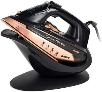 Beldray BEL0747NRG 2 in 1 Handheld Steam Iron – Large Cordless Steam Station, Ceramic Soleplate, 300ml Water Tank, Anti-Calc Function, Use Corded/Cordless, Powerful Steam Burst, Spray Function, 2600W