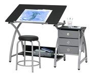 Studio Designs Comet Center with Stool Silver/Black 13325