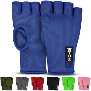 WYOX Boxing Hand Wraps MMA Gloves Men Women Punching Mitts Boxing Wraps Boxing Gear Kickboxing Wraps Compression (S/M (17-21cm), Blue)