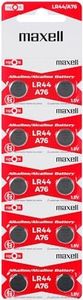 Maxell LR44 (A76) Batteries, 10 Count (775011)