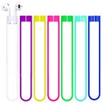 Deexeen Compatible with Anti-Lost Straps Accessory AirPods 1 2 Pro - 7 PCS Colorful Assorted Strings, Soft Sport Tether Lanyard, Running Silicone Wire Cable Connector, Silica Gel Neck Rope Cord