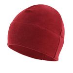 Home Prefer Mens Womens Beanie Fleece Knit Winter Hat Soft Warm Skull Beanie Cap, Wine Red, One Size