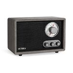 Victrola Linden Wood Bluetooth Radio, Grey, VRS-5000-GRY