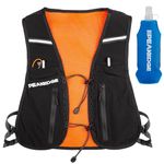 Running Hydration Vest with 500ml Bottle | Adjustable Running Vest for Women and Men | Reflective Running Water Bottle Vest, Phone Holder and 8 Pockets | Trail Running Backpack | PEAKEDGE