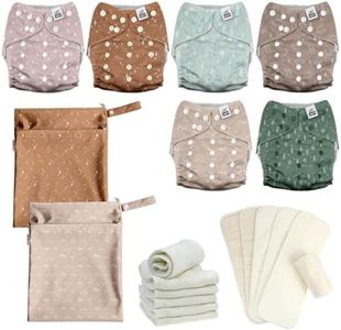 Mama Koala 3.0 Baby Cloth Diapers with 6 Inserts Bundle(A-My Warm Heart), with 6pcs 6-Layer Bumboo Hemp Cotton Inserts, and 2 Wet Dry Bags
