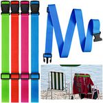 Boao 4 Pcs Towel Bands for Beach Chairs Adjustable Beach Towel Holder Elastic Chair Clips Towel Straps for Beach Pool Cruise Carnival Ship Travel Vacation Accessories Essentials, 4 Colors