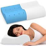 MYARMOR Cool Gel Cervical Pillow for Neck Pain | Contour Design for Neck & Shoulder Pain Relief | Dual Height Ergonomic Support | 18 x 11 x 3.5 Inch | 2 Years Warranty | White Cover - Pack of 1