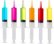 The TWIDDLERS 50 Jumbo Jello Shot Syringes 2 oz (60ml) with Caps/Lids - BPA Free Reusable Party Syringes for Jello Shot, Drinks, Plastic Shot Syringes for Halloween Party, Birthday