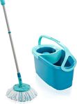 Leifheit Clean Twist Disc Mop Ergo Mop and Bucket, Floor Mop with Moisture-Controlled Spin Mop, Easy-Steer 360 Joint Microfibre Mop Head, 33cm Wide, Twist Mop