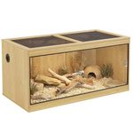 50 Gallon Reptile Terrarium, Reptile Tank for Bearded Dragon and Leopard Gecko, Reptile Enclosure Terrarium with Front Opening and Sliding Doors, Top Ventilation Cage for Easy Maintenance