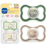 MAM Silicone Glow In The Dark Sensitive Skin Pacifiers, Baby Pacifier 6+ Months, Best Pacifier For Breastfed Babies, Air Night' Design Collection, Unisex, 2-Count