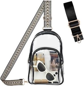 Heseadecor Clear Bag Stadium Approved Crossbody Sling Bag Fanny Pack Backpack Purse for Women Men for Sport Events