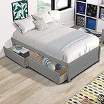 Twin Size Platform Bed with 2 Stora