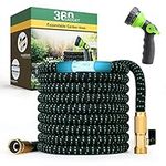 360Gadget Expandable and Flexible Garden Hose 100 ft Water Hose with 3/4" Brass Fittings and 8 Function Sprayer Nozzle, Retractable, Kink Free, Collapsible, Lightweight Hose for Outdoors