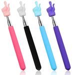 4Pcs Telescopic Teachers Pointer, Mini Extendable Hand Pointer Finger Pointer Stick, Retractable Classroom Pointer for Elementary School Kindergarten Teacher Supplies (Black Pink Blue Purple)