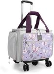 BatlFrist Rolling Craft & Work Bag with 5-Wheel Trolley, Large Capacity Art Supply Tote with 15.6" Laptop Sleeve, Adjustable Handle & Smart Organization for Travel
