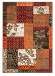 Milan Brown Red Orange Beige & Ivory Cream Floral Patchwork Living Room Accent Area Rug - 160cm x 230cm