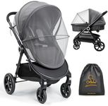 Orzbow Mosquito Net for Stroller | Universal Baby Bug Net for Strollers, Car Seats, Bassinets, Cradles, Mini Cribs, Breathable & Foldable Mosquito Cover with Travel Bag, Baby Summer Essentials, Grey