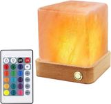 Natural Cordless Salt Lamp(from Salt Range Pakistan) Rock Crystal Rechargeable(Built-in Battery) Remote Control 15colours Decorative Present for Friend