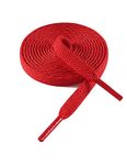 VSUDO Preminum 54" Flat Red Shoe Laces for Sneakers, 5/16” Flat Red Shoe Strings for Sneakers, Athletic Replacements Flat Red Shoelaces for Women or Men (1 Pair-Red-137CM)